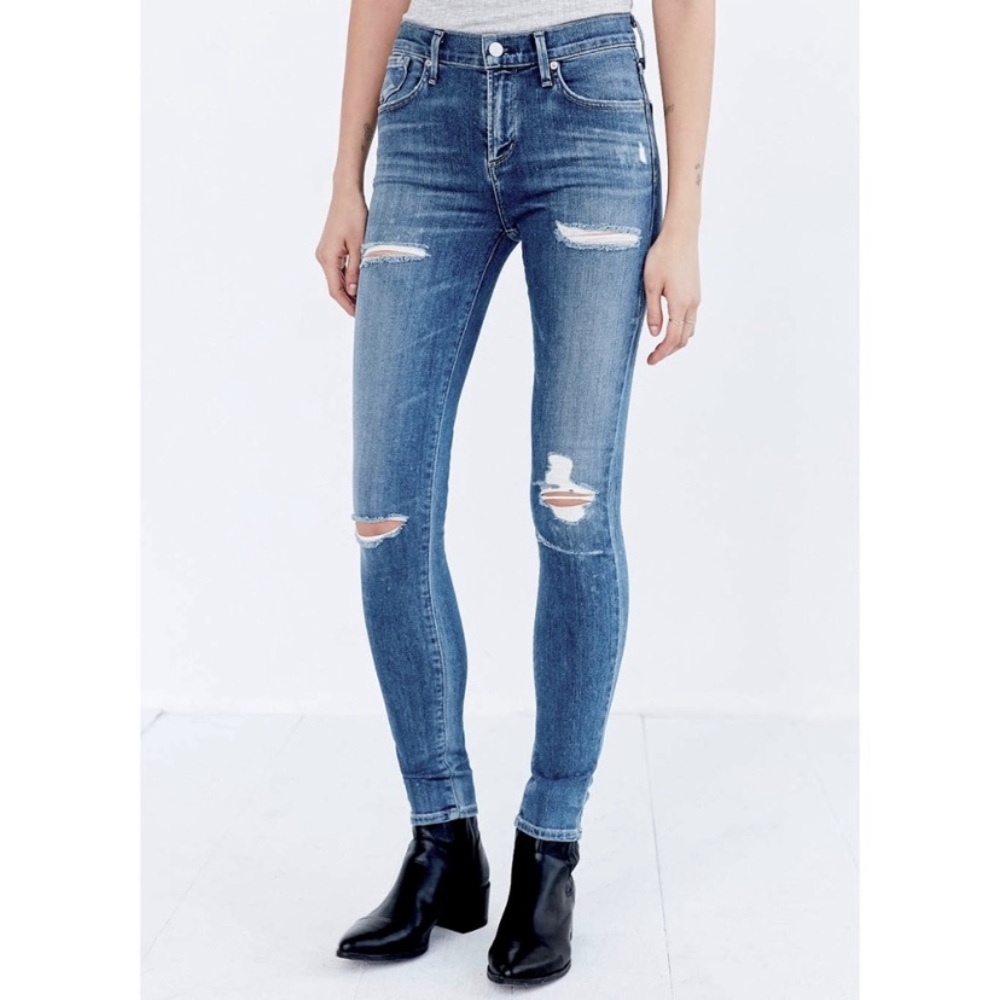 Agolde Sophie High-Rise Distressed Skinny Jean